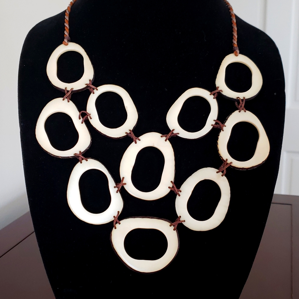 Tagua Nut Bib Necklace (Adjustable)